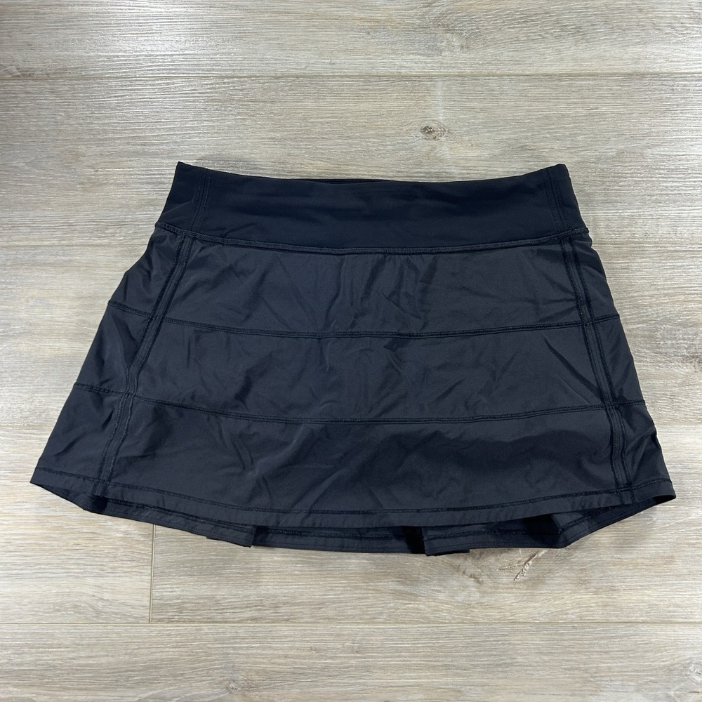 Lululemon Size 8 Pace Rival Skirt Tall 4-Way Stretch 15" Black Tennis Pickleball